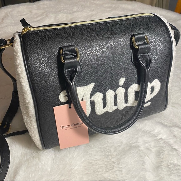 Juicy Couture Sherpa Satchel Crossbody Purse - Picture 2 of 3